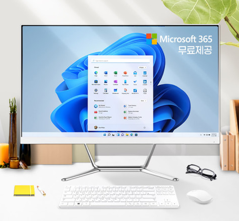 일체형PC 디클 올인원 PC A238N+오피스365 쿼드코어 24형 컴퓨터 베사홀 FHD Win11