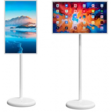 스탠드가 있는 올인원 안드로이드 휴대용 TV 21.5인치 1080P 터치스크린 스마트 모니터 6GB128GB 내장 카메라 및 배터리 이동식 바닥 디스플레이