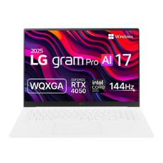 LG전자 2025 그램 Pro 17 AI 코어Ultra5 인텔 지포스 RTX 4050 WQXGA 애로우레이크에센스 화이트 · 512GB · 32GB · WIN11 Home · 17Z90TR-SAFWK
