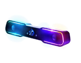 로이체 2채널 멀티미디어 RGB 레인보우 LED 게이밍 사운드바 스피커