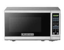 BLACK DECER 0 7 Cu 700와트 컴팩트 조리대 디지털 전자레인지 LED 조명 차일드 락 스테인리스 스틸