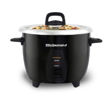 Elite Gourmet ERC2001BX 10컵 전기 밥솥 304 수술용 등급 스테인리스 스틸 내부 냄비 수프 스튜 죽 곡물 및 시리얼 만들기 123692