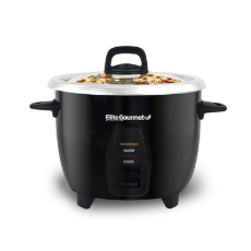 Elite Gourmet ERC2001BX 10컵 전기 밥솥 304 수술용 등급 스테인리스 스틸 내부 냄비 수프 스튜 죽 곡물 및 시리얼 만들기 123692