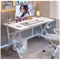 카본 패턴 1인용 게이밍 컴퓨터 철제책상 사무용책상 헤드셋거치대 포함