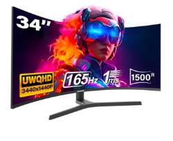 34인치 울트라와이드 커브드 게이밍 모니터 165Hz UWQHD 4k 27인치 모니터 200Hz FHD 커브드 컴퓨터 화면