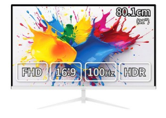 뷰싱크 32인치 FHD 슬림베젤 100Hz 화이트 모니터 게이밍 사무용 멀티 하이브리드